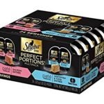 Brand Name: Sheba  Product Name: Sheba Perfect Portions Multipack Salmon and Whitefish & Tuna Entrée Wet Cat Food Corn Soy Wheat Free (12 Twin Packs), 1.98 Pounds