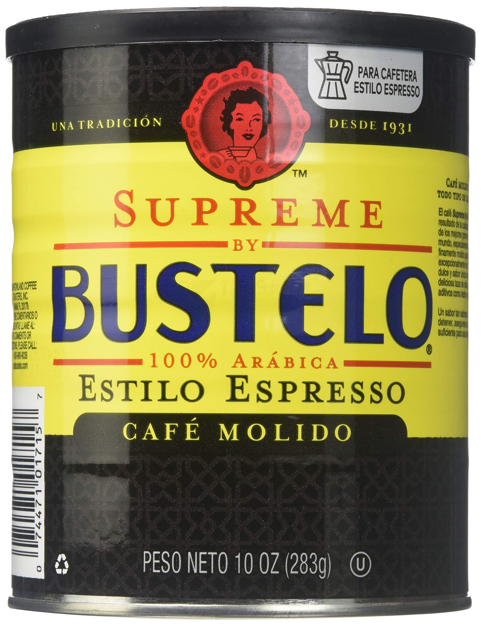 Brand Name: Café Bustelo/ Product Name: Supreme by Bustelo Estilo Espresso Cafe Molido 10 oz (Pack of 2)