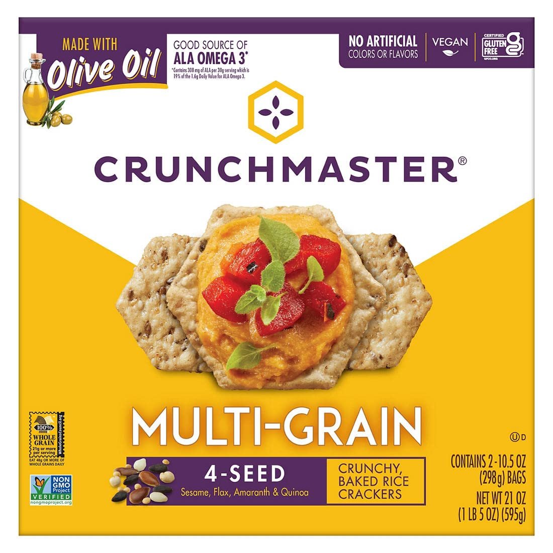 Brand Name: Crunchmaster/ Product Name: Crunchmaster Multi Grain Cracker (Pack Of 1) 21 Ounce