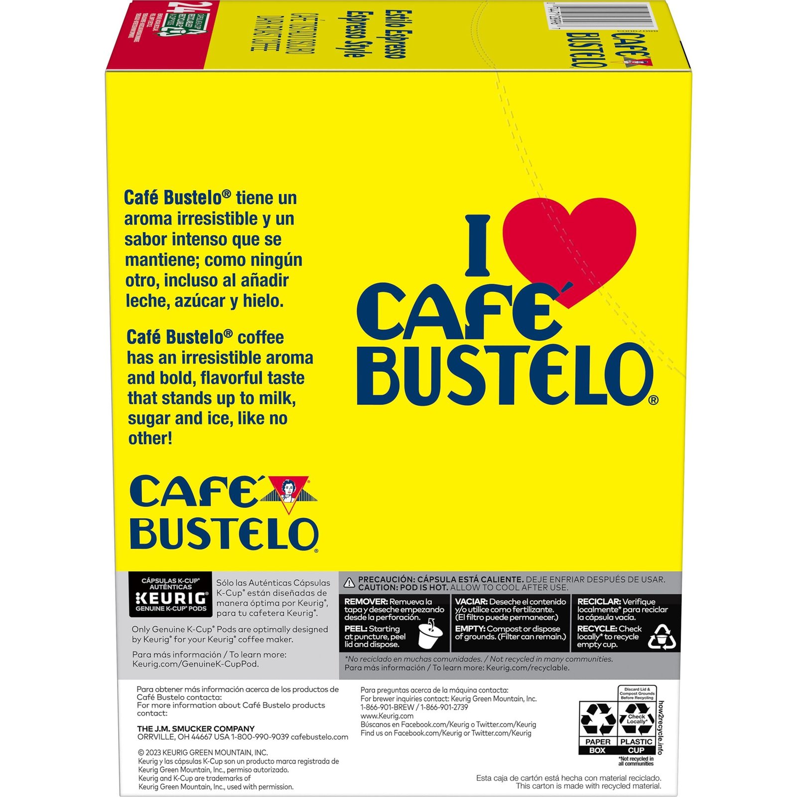 Brand Name: Café Bustelo/ Product Name: Café Bustelo Espresso Style Dark Roast Coffee, 96 Keurig K-Cup Pods - Image 2