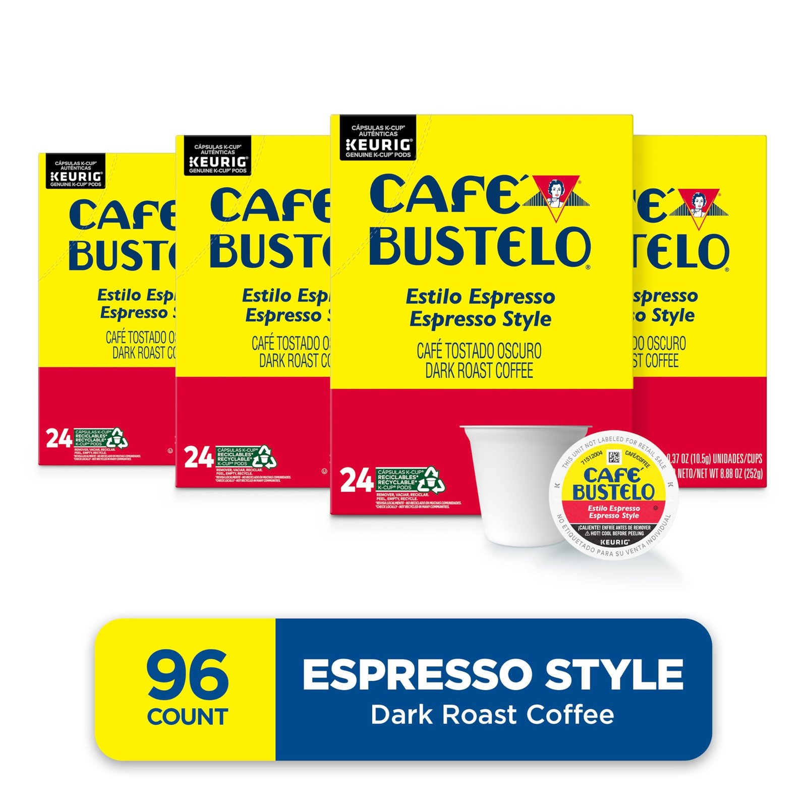 Brand Name: Café Bustelo/ Product Name: Café Bustelo Espresso Style Dark Roast Coffee, 96 Keurig K-Cup Pods - Image 4