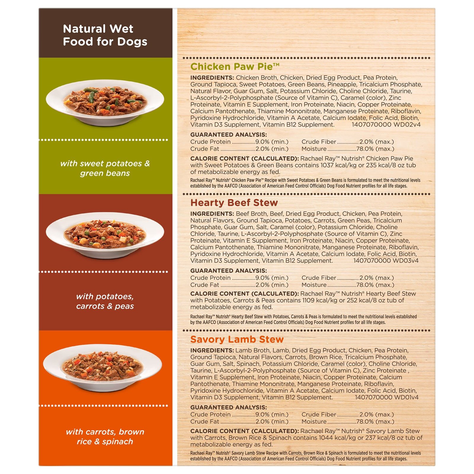 Brand Name: Nutrish Product Name: Rachael Ray Nutrish Premium Natural Wet Dog Food, Savory Favorites Variety Pack, 8 Ounce Tub (Pack of 6) - Image 2