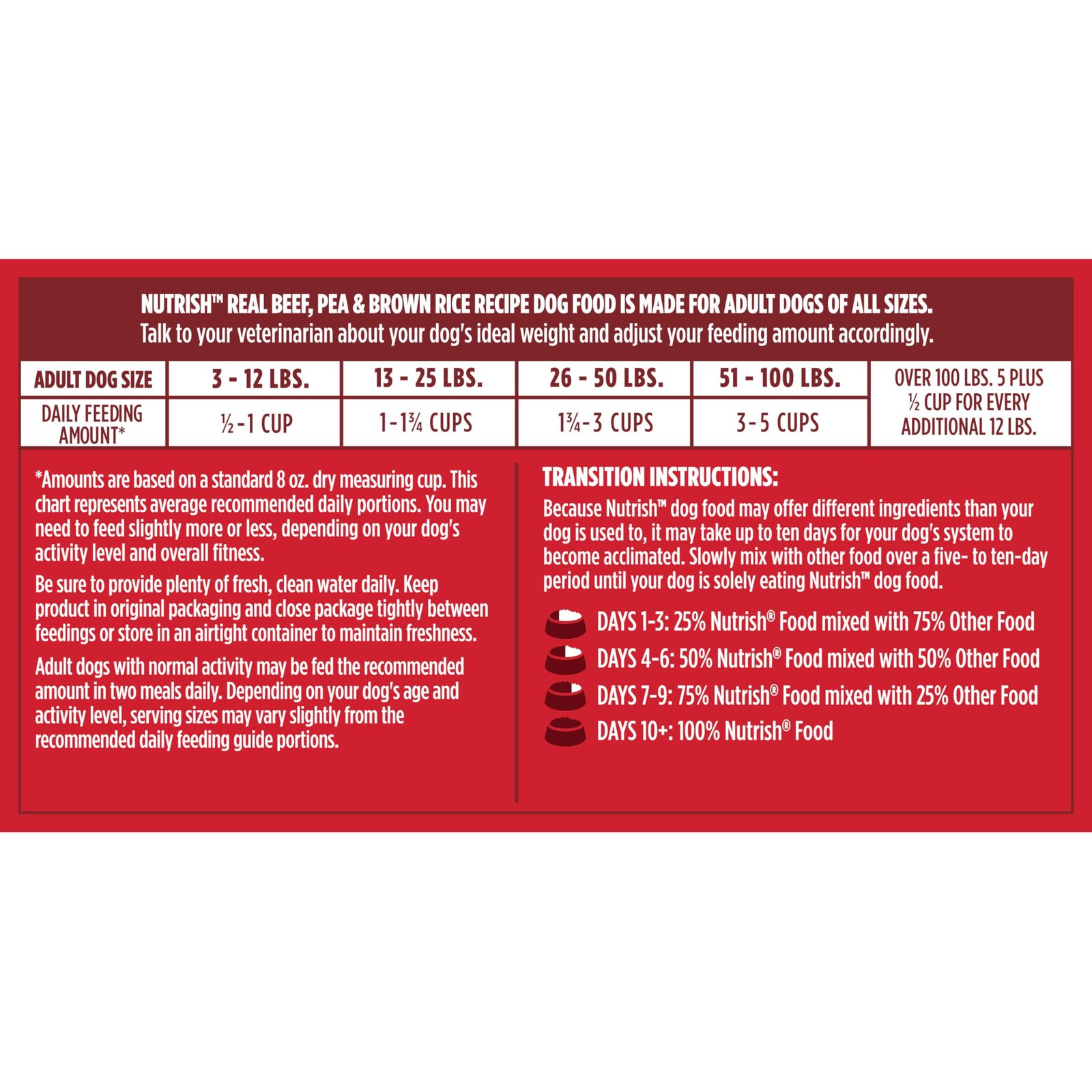 Brand Name: Nutrish Product Name: Nutrish Dry Dog Food, Real Beef, Pea & Brown Rice Recipe Whole Health Blend for Adult Dogs, 40 lb. Bag, Packaging May Vary (Rachael Ray) - Image 4